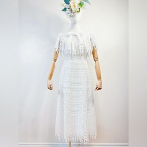 Tailor-Made White Floral Lace Maxi Dress